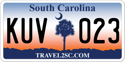 SC license plate KUV023