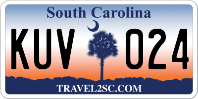 SC license plate KUV024