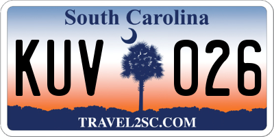SC license plate KUV026