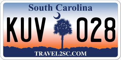 SC license plate KUV028