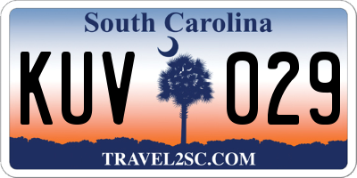 SC license plate KUV029