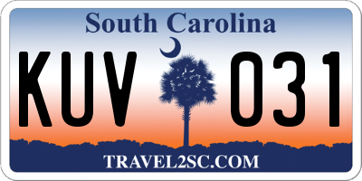 SC license plate KUV031