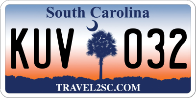 SC license plate KUV032