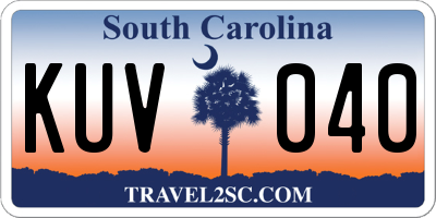SC license plate KUV040