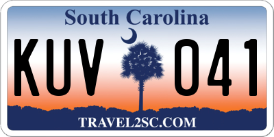 SC license plate KUV041
