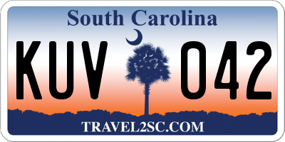 SC license plate KUV042