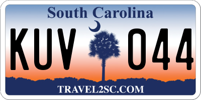 SC license plate KUV044