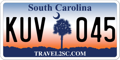 SC license plate KUV045