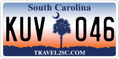 SC license plate KUV046