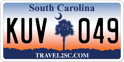 SC license plate KUV049
