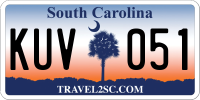 SC license plate KUV051