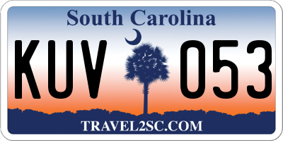 SC license plate KUV053