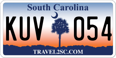 SC license plate KUV054