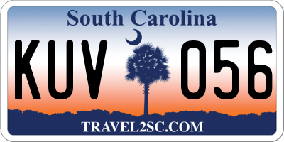 SC license plate KUV056