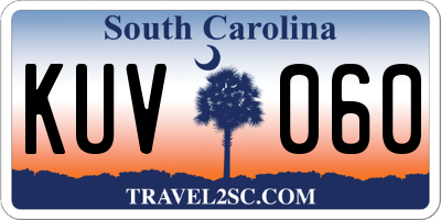 SC license plate KUV060