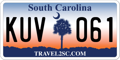 SC license plate KUV061