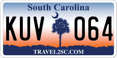 SC license plate KUV064