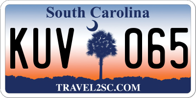SC license plate KUV065