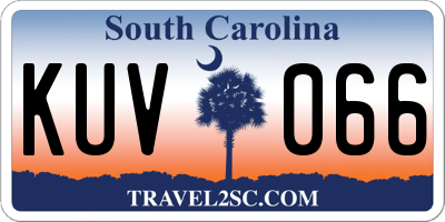 SC license plate KUV066