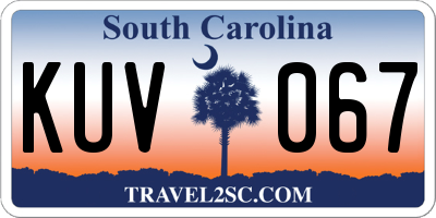 SC license plate KUV067