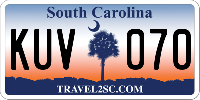 SC license plate KUV070