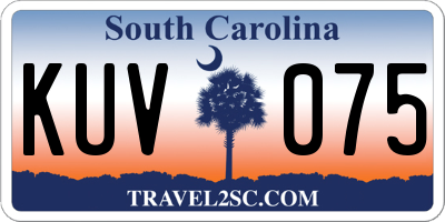 SC license plate KUV075