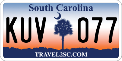 SC license plate KUV077