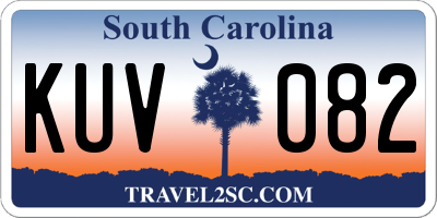 SC license plate KUV082