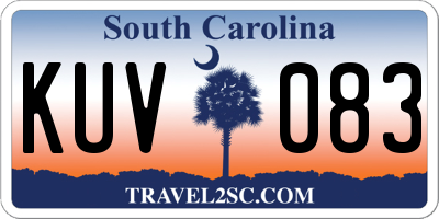 SC license plate KUV083