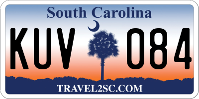 SC license plate KUV084