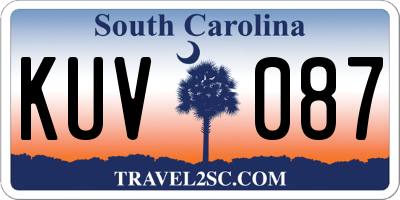 SC license plate KUV087