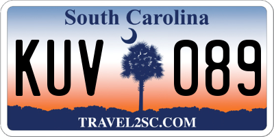 SC license plate KUV089