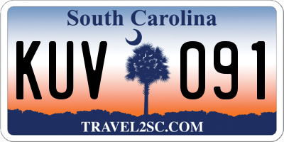 SC license plate KUV091