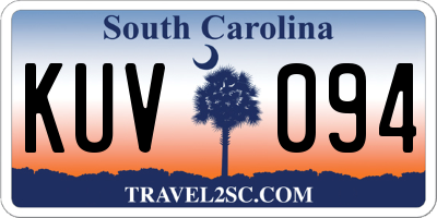 SC license plate KUV094
