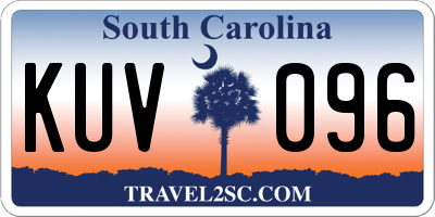 SC license plate KUV096