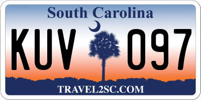 SC license plate KUV097