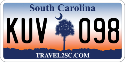 SC license plate KUV098