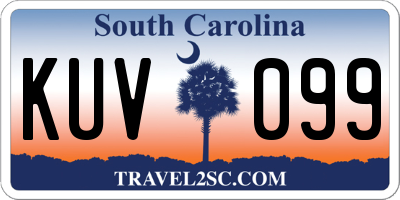 SC license plate KUV099