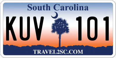SC license plate KUV101