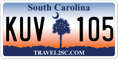 SC license plate KUV105