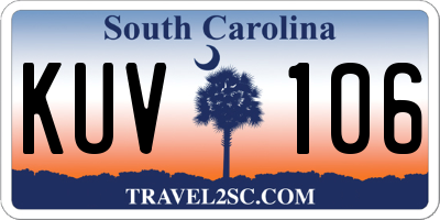 SC license plate KUV106