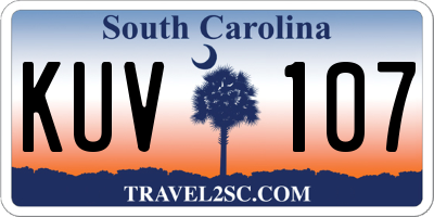 SC license plate KUV107