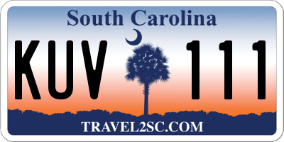 SC license plate KUV111