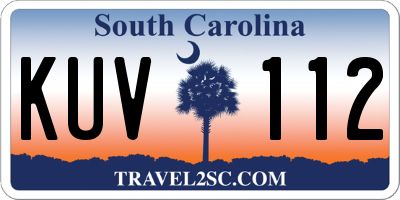 SC license plate KUV112