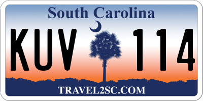 SC license plate KUV114