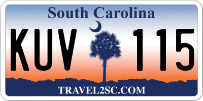SC license plate KUV115