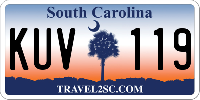 SC license plate KUV119