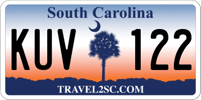 SC license plate KUV122