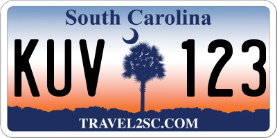 SC license plate KUV123