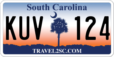 SC license plate KUV124